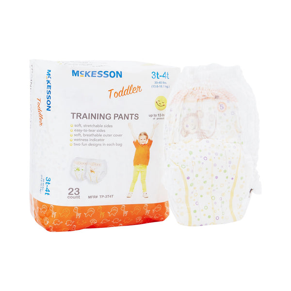 McKesson Unisex Toddler Training Pants Pull On with Tear Away Seams Size 3T to 4T Disposable Heavy Absorbency (1144482_BG) 1/BG