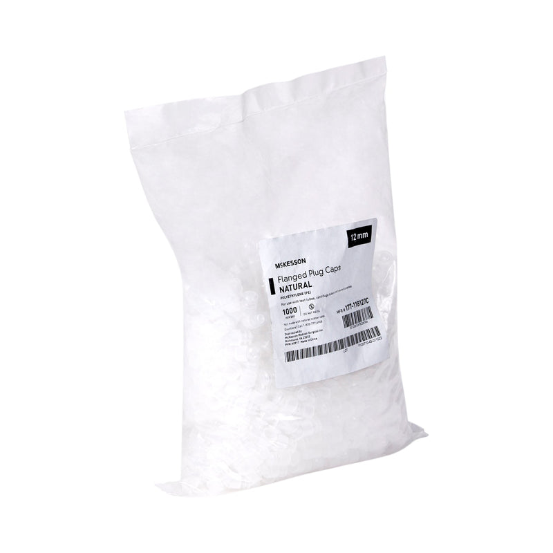 McKesson Tube Closure Polyethylene Flanged Plug Cap Natural 12 mm 12 mm Test Tubes, Centrifuge Tubes, Round Cuvettes NonSterile (1082110_BG) 1000/BG