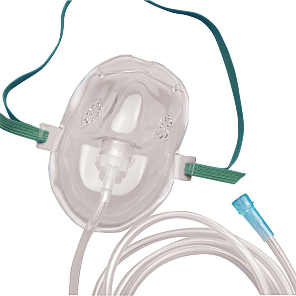 AirLife® Oxygen Mask Elongated Style Adult One Size Fits Most Adjustable Head Strap (226900_CS) 50/CS