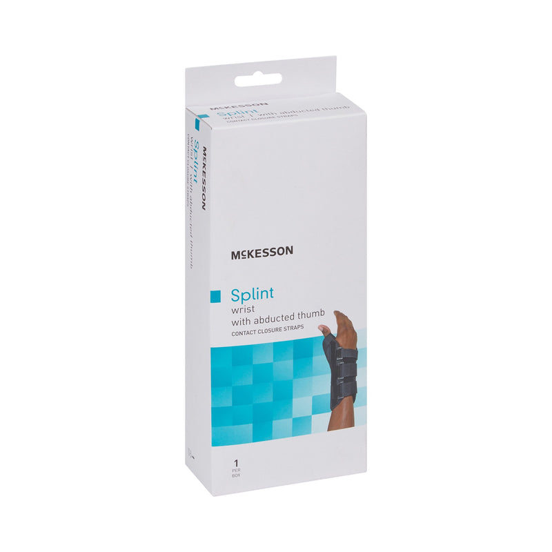 McKesson Wrist Brace with Abducted Thumb Aluminum / Foam / Spandex / Plastic Right Hand Black Medium (1159140_EA) 1/EA