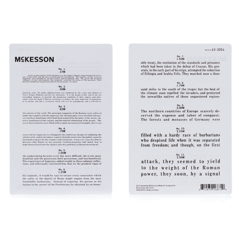 McKesson Vision Screening Card 12 Inch Distance Acuity Test (1038456_EA) 1/EA