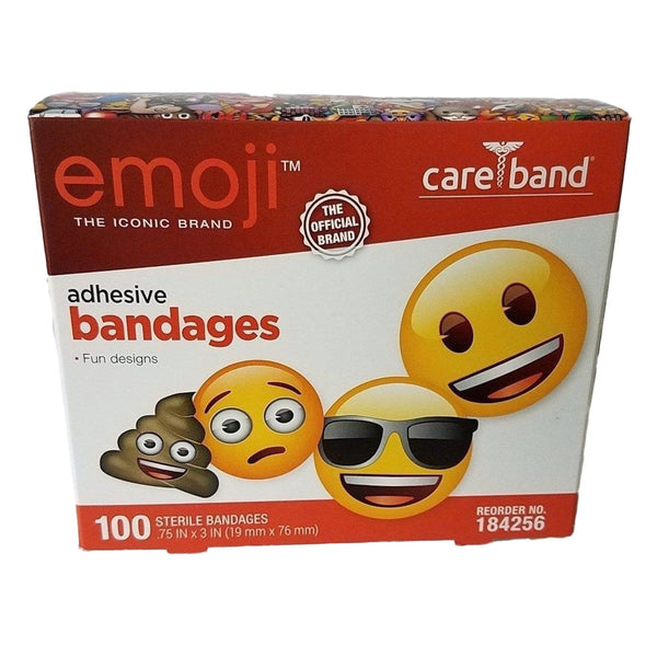 emoji™ Adhesive Strip 3/4 X 3 Inch Plastic Rectangle Kid Design (Emojis) Sterile (1055780_BX) 100/BX