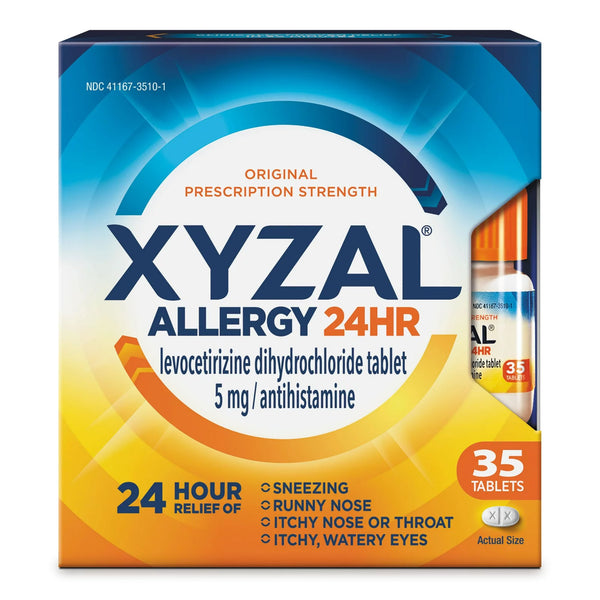 XYZAL® Allergy 24HR Allergy Relief 5 mg Strength Tablet 35 per Bottle (1230701_BT) 1/BT