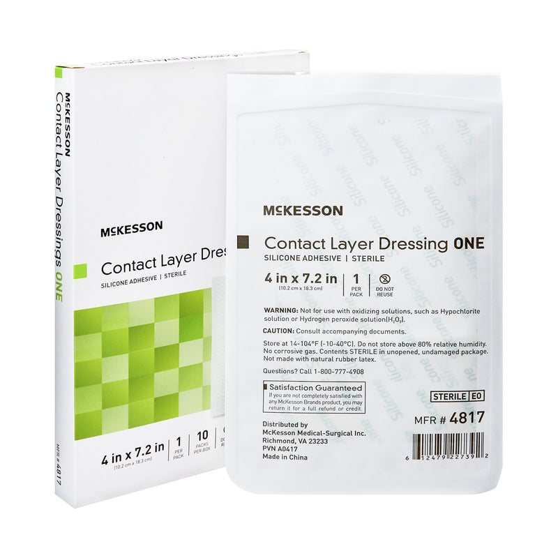 McKesson Wound Contact Layer Dressing 4 X 7.2 Inch Sterile (1083096_CS) 70/CS
