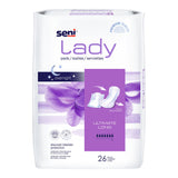 Seni® Lady Ultimate Bladder Control Pad 16-1/2 Inch Length Heavy Absorbency Super Absorbent Core One Size Fits Most (1222539_CS) 208/CS