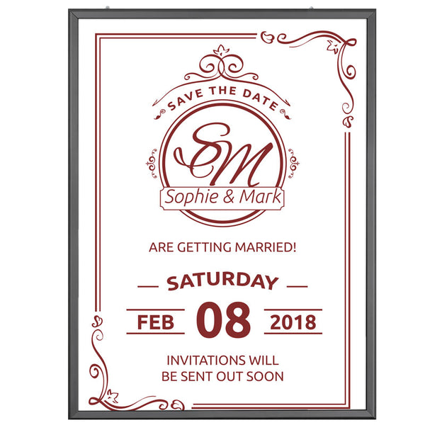 Portable 1.25" Snap Frame Poster size 36"x48"Black with white backing and Pet cover (UCN325BP36X2000) Each