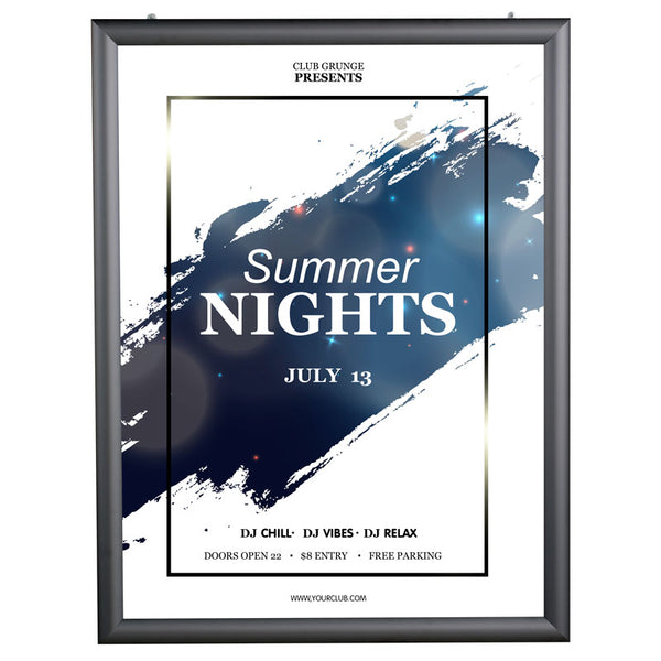 Portable 1.77" Snap Frame Poster size 36"x48"Black with white backing and Pet cover (UCN455BP36X2000) Each