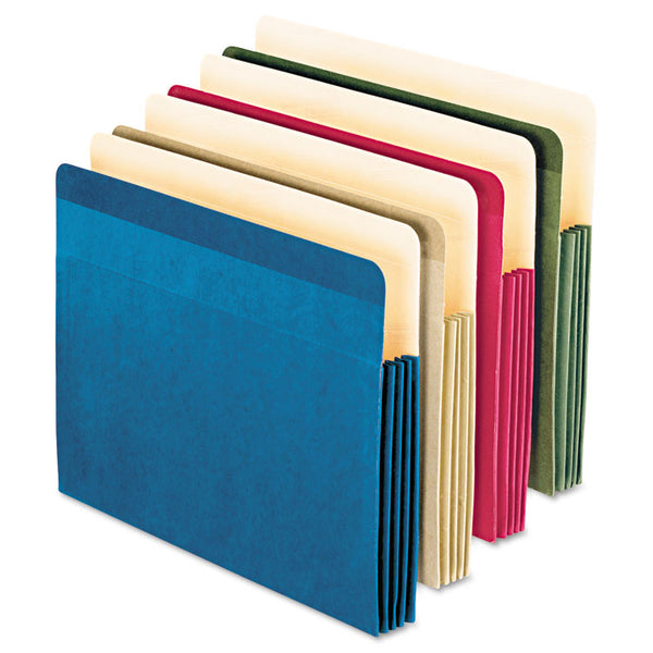Pendaflex® Recycled Colored File Pocket, 3.5" Expansion, Letter Size, Assorted Colors, 4/Pack (PFX90164) Pack of 4