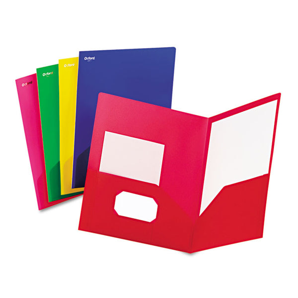 Oxford™ Fashion PolyPort Twin-Pocket Portfolio, Polypropylene, 11 x 8.5, Assorted, 25/Box (OXF99810)