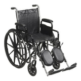 McKesson Wheelchair Dual Axle Desk Length Arm Swing-Away Footrest Black Upholstery 16 Inch Seat Width Adult 250 lbs. Weight Capacity (1065272_EA) 1/EA