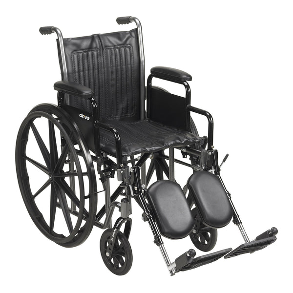 McKesson Wheelchair Dual Axle Desk Length Arm Swing-Away Footrest Black Upholstery 16 Inch Seat Width Adult 250 lbs. Weight Capacity (1065272_EA) 1/EA