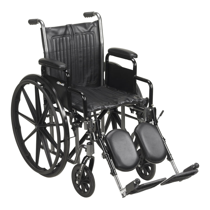 McKesson Wheelchair Dual Axle Desk Length Arm Swing-Away Footrest Black Upholstery 16 Inch Seat Width Adult 250 lbs. Weight Capacity (1065272_EA) 1/EA