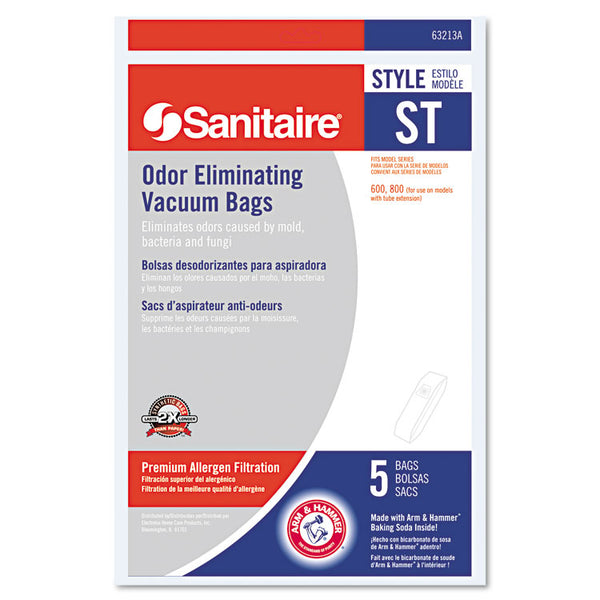 Sanitaire® Style ST Disposable Vacuum Bags for SC600 and SC800 Series, 5/Pack, 10 Packs/Carton (EUR63213B10CT)