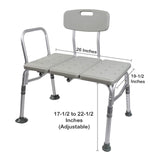 McKesson Knocked Down Bath Transfer Bench Removable Arm Rail 17-1/2 to 22-1/2 Inch Seat Height 400 lbs. Weight Capacity (1088139_CS) 1/CS