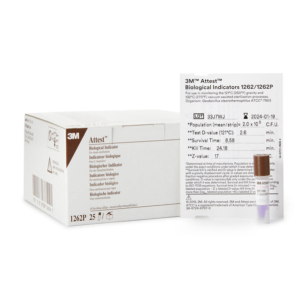 Attest™ Sterilization Biological Indicator Vial Steam (143644_BX) 25/BX