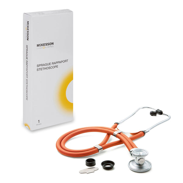 McKesson Sprague Stethoscope Orange 2-Tube 22 Inch Tube Double Sided Chestpiece (1089448_EA) 1/EA