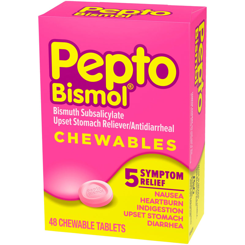 Pepto Bismol® Anti-Diarrheal 262 mg Strength Chewable Tablet 48 per Box (651062_BX) 48/BX