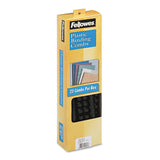Fellowes® Plastic Comb Bindings, 1/2" Diameter, 90 Sheet Capacity, Black, 25/Pack (FEL52323)