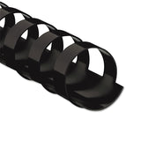 Fellowes® Plastic Comb Bindings, 5/8" Diameter, 120 Sheet Capacity, Black, 25/Pack (FEL52324)