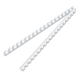 Fellowes® Plastic Comb Bindings, 3/8" Diameter, 55 Sheet Capacity, White, 100/Pack (FEL52371)