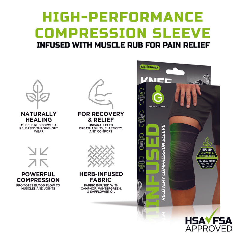 Green Drop™ Knee Support Large / X-Large Pull-On 16 to 19 Inch Thigh Circumference Left or Right Knee (1230638_EA) 1/EA