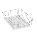 Fellowes® Wire Desk Tray Organizer, 1 Section, Letter Size Files, 10" x 14.13" x 3", Silver (FEL60012)