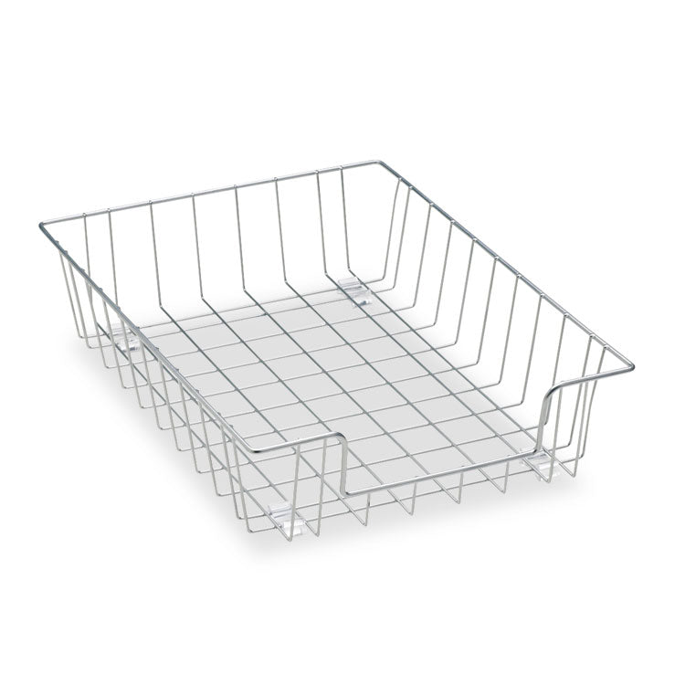 Fellowes® Wire Desk Tray Organizer, 1 Section, Letter Size Files, 10" x 14.13" x 3", Silver (FEL60012)