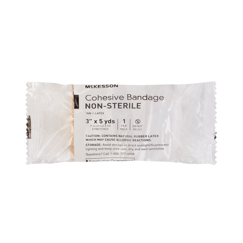 McKesson Cohesive Bandage 3 Inch X 5 Yard Self-adherent Closure Tan NonSterile Standard Compression (464153_CS) 24/CS