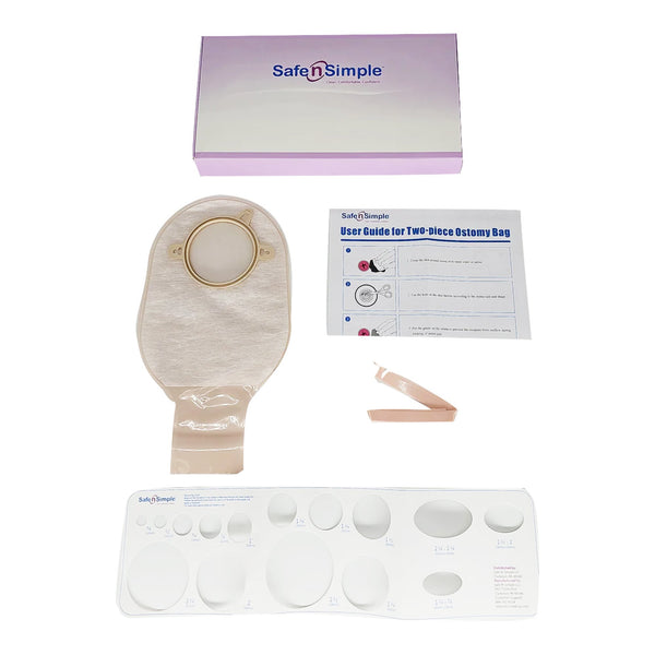 Safe n Simple™ Ostomy Pouch Two-Piece System 12 Inch Length Without Barrier Drainable (1242505_BX) 10/BX