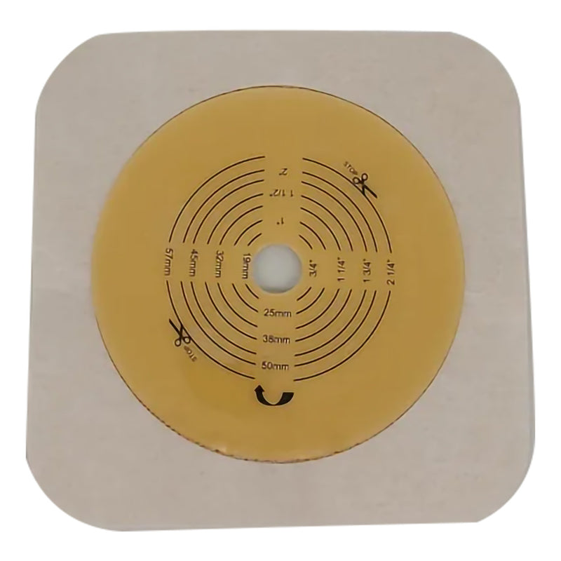 Safe n Simple™ Ostomy Barrier Trim to Fit, Standard Wear Flexible Tape 70 mm Flange Up to 2-1/4 Inch Opening 5 X 5 Inch (1245143_BX) 10/BX