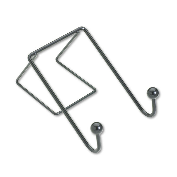 Fellowes® Partition Additions Wire Double-Garment Hook, 4 x 5.13 x 6, Over-the Panel Mount,  Black (FEL75510)