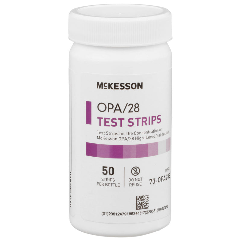McKesson OPA/28 OPA Concentration Indicator Pad 50 Test Strips Bottle Single Use (852218_BT) 1/BT