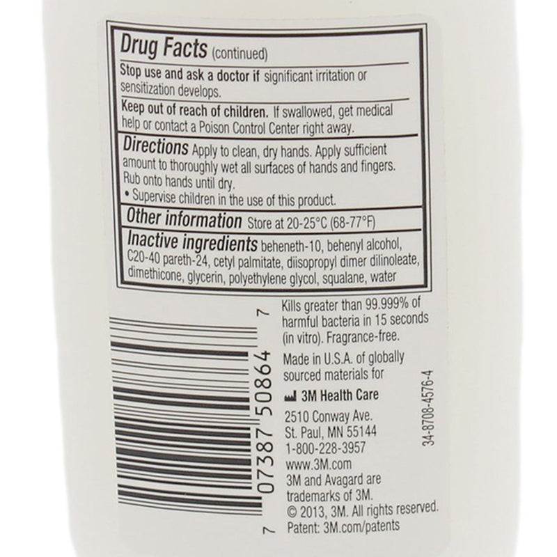 3M™ Avagard™ D Hand Sanitizer 3 oz. Ethyl Alcohol Gel Bottle (406350_CS) 48/CS