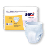 Seni® Active Classic Plus Unisex Adult Absorbent Underwear Pull On with Tear Away Seams X-Large Disposable Moderate Absorbency (1163841_CS) 56/CS