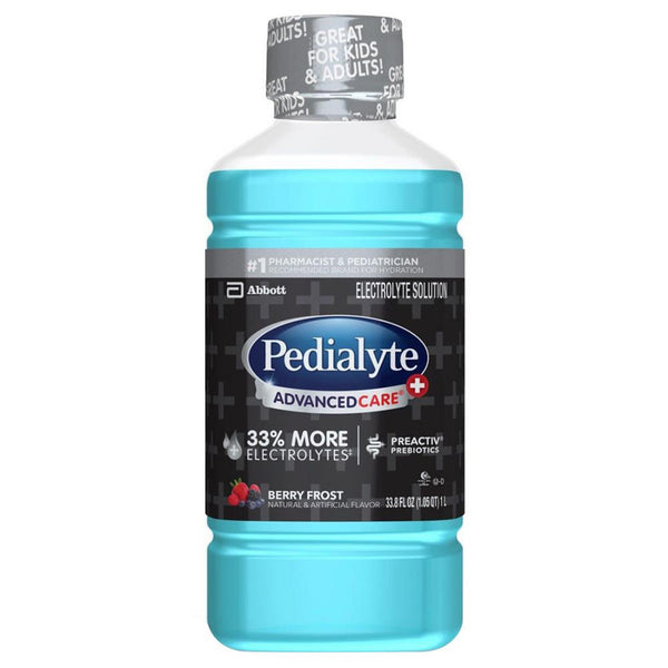 Pedialyte® AdvancedCare™ Plus Oral Electrolyte Solution Berry Frost Flavor 33.8 oz. Electrolyte (1129053_CS) 4/CS