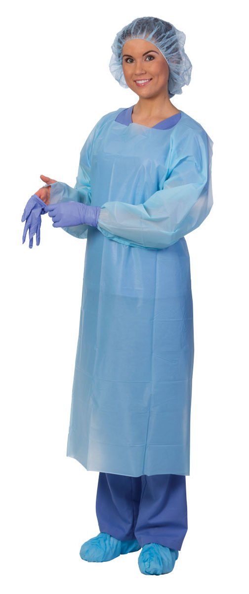 Premier Pro™ Protective Procedure Gown One Size Fits Most Blue NonSterile Not Rated Disposable (1061273_BX) 15/BX