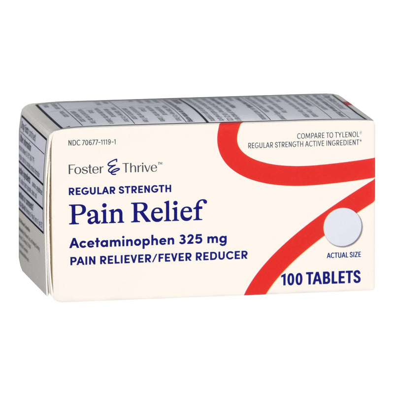 Foster & Thrive™ Pain Relief 325 mg Strength Acetaminophen Tablet 100 per Bottle (1238910_BT) 1/BT