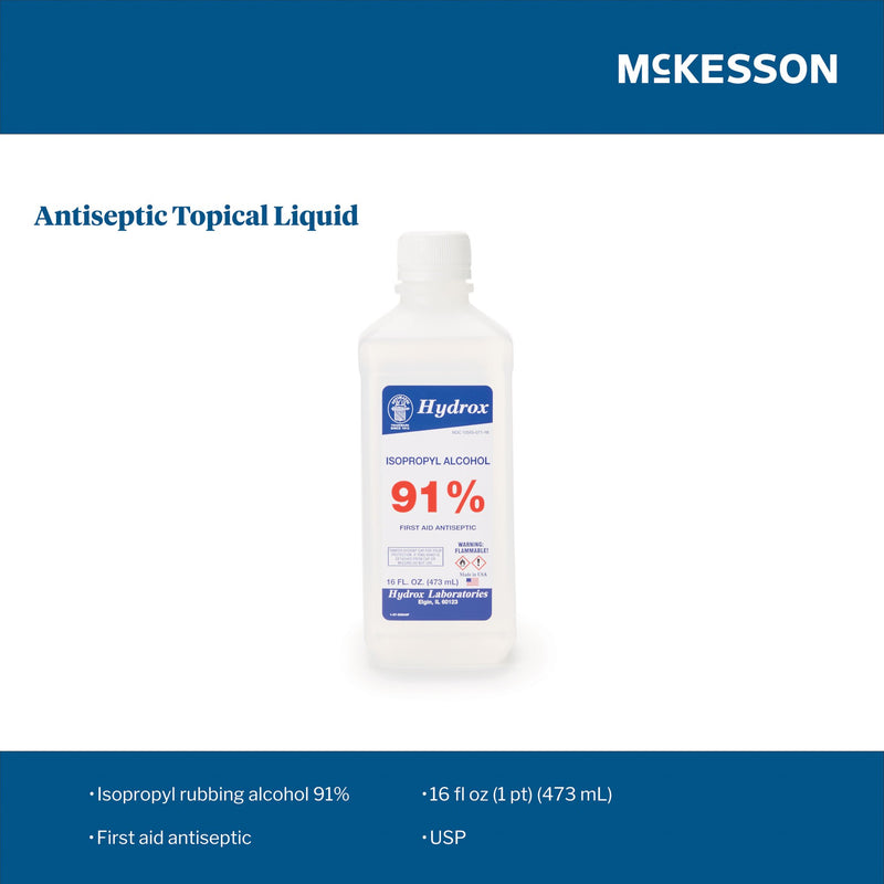 McKesson Brand Antiseptic Isopropyl Alcohol Topical Liquid 16 oz. Bottle (704316_CS) 12/CS