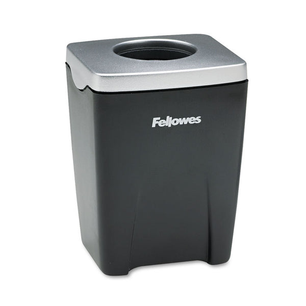 Fellowes® Office Suites Paper Clip Cup, Plastic, 2.44 x 2.19 x 3.25, Black/Silver (FEL8032801)
