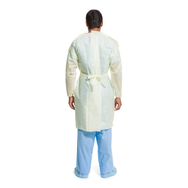 Halyard Basics Protective Procedure Gown One Size Fits Most Yellow NonSterile AAMI Level 2 Disposable (763992_CS) 100/CS