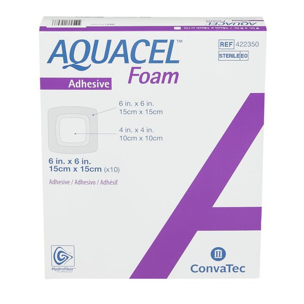 Aquacel® Foam Dressing 6 X 6 Inch With Border Waterproof Film Backing Silicone Adhesive Square Sterile (1118894_EA) 1/EA