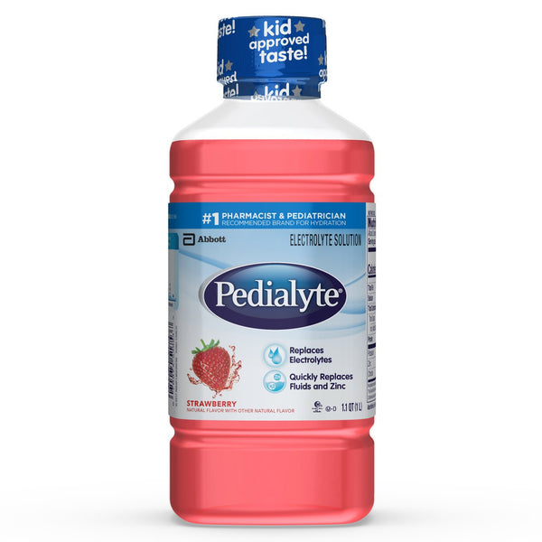 Pedialyte® Classic Oral Electrolyte Solution Strawberry Flavor 33.8 oz. Electrolyte (1015360_CS) 8/CS