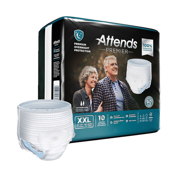 Attends® Premier Unisex Adult Absorbent Underwear Pull On with Tear Away Seams 2X-Large Disposable Heavy Absorbency (1226422_CS) 40/CS