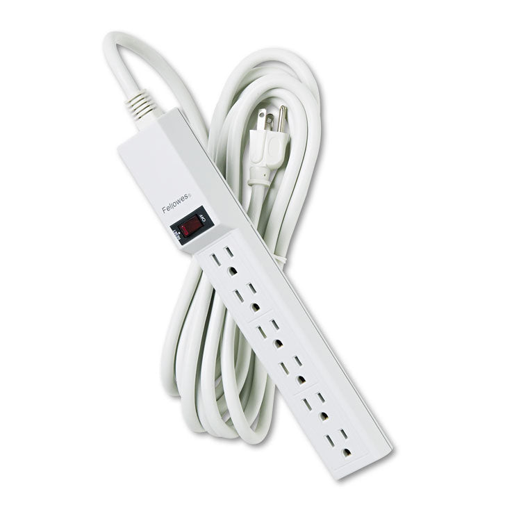 Fellowes® Power Strip, 6 Outlets, 15 ft Cord, Platinum (FEL99026)