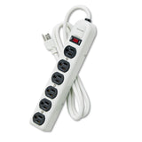 Fellowes® Metal Power Strip, 6 Outlets, 6 ft Cord, Platinum (FEL99027)