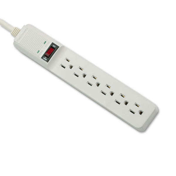 Fellowes® Basic Home/Office Surge Protector, 6 AC Outlets, 15 ft Cord, 450 J, Platinum (FEL99036)