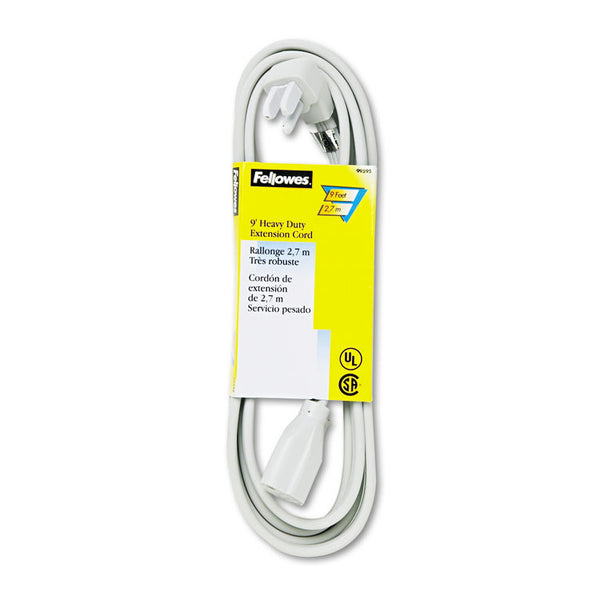 Fellowes® Indoor Heavy-Duty Extension Cord, 9 ft, 15 A, Gray (FEL99595)
