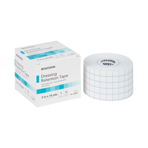 McKesson Water Resistant Dressing Retention Tape with Liner White 2 Inch X 10 Yard Nonwoven / Printed Release Paper NonSterile (1087971_BX) 1/BX