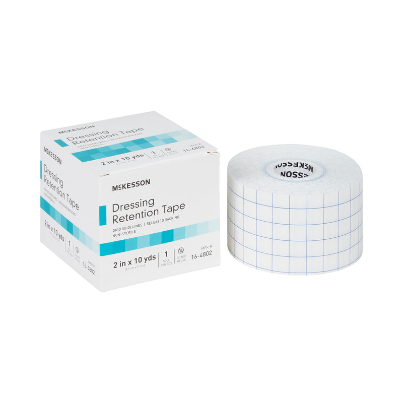 McKesson Water Resistant Dressing Retention Tape with Liner White 2 Inch X 10 Yard Nonwoven / Printed Release Paper NonSterile (1087971_BX) 1/BX