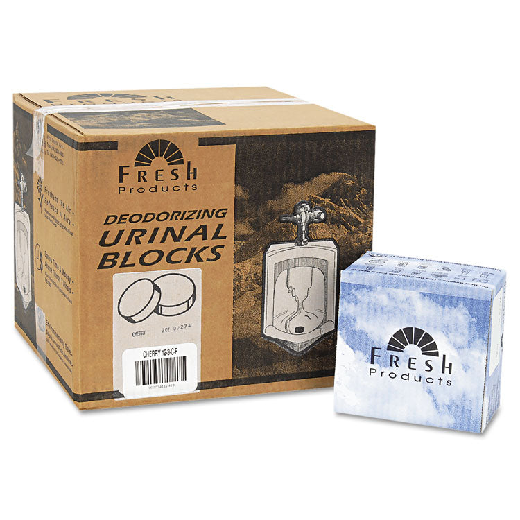 Fresh Products Urinal Deodorizer Blocks, Cherry Scent, 3 oz, Red, 12/Box, 12 Boxes/Carton (FRS123CH) 12 Boxes of 12 Blocks